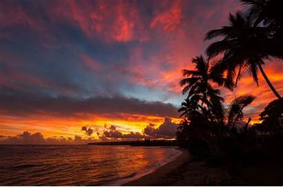 Oahu Sunset Beaches Beach Hawaii Sunrise Honolulu