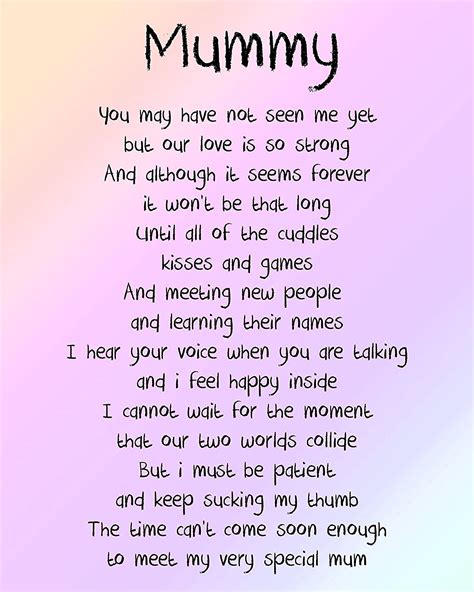 Mama Liebe Von Der Bump Gedicht 10 X 8 Bild Mit Optional Rahmen Ideal Birthday Mother S Day