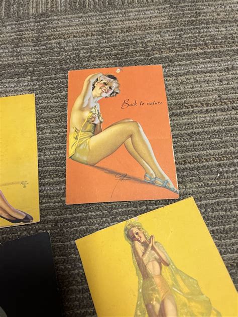 Collectors Lot Of 12 Vintage Earl Moran Ink Blotters Pin Ups Models Lithos Card Ebay