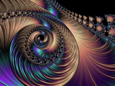 Abstract Fractal Patterns And Shapes Dynamic Flowing Natural Forms