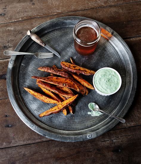 The smokey flavor of the fry sauce is a perfect combination with the sweetness of the sweet potato shoestring fries. Sweet Potato Fries with Cilantro Lime Dipping Sauce ...