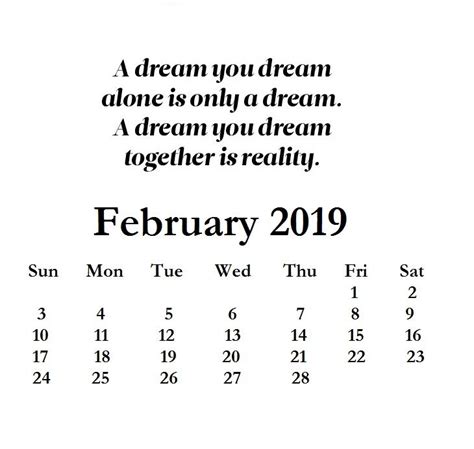 February 2019 Quotes Calendar Calendar Quotes Quotes February Quotes