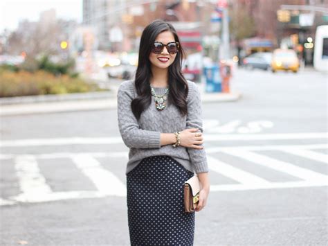 Polka Dot Pencil Skirt Skirt The Rules Nyc Style Blogger
