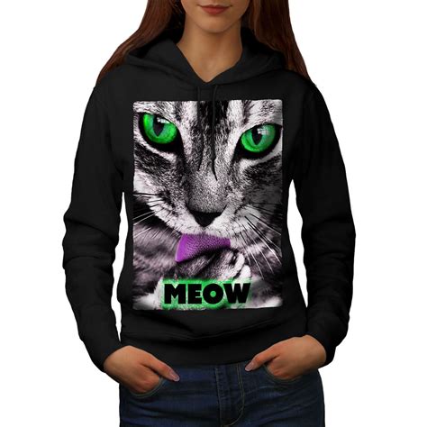 Wellcoda Meow Kitty Paw Cute Cat Womens Hoodie Cat Casual Hooded
