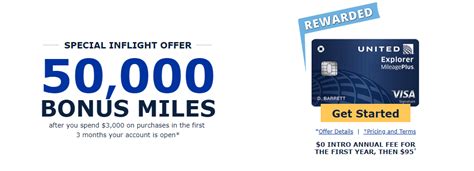 Get your united airline mileage credit cardof your choice to enjoy the special miles rewards today! Chase United MileagePlus Explorer Card 50,000 Miles Offer