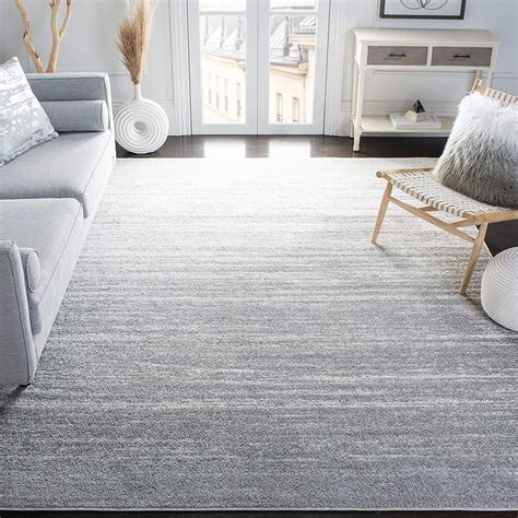 Minimalist Large Square Area Rugs Ombre Greyscale Durable Cheap Rug For