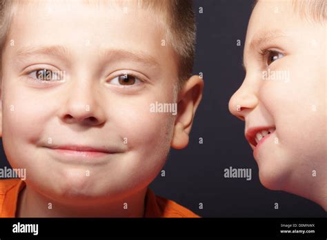 Two Boy Faces Stock Photo Alamy