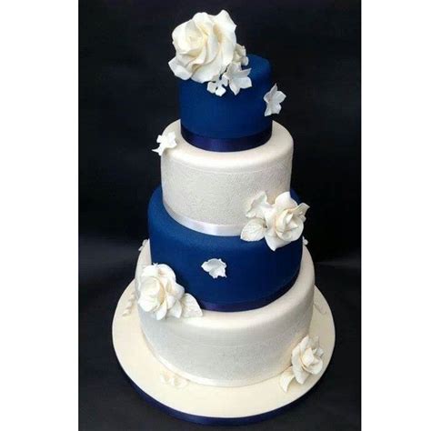 Gâteau De Mariage 3 étages Bleu Et Blanc Wedding Cakes Blue Simple