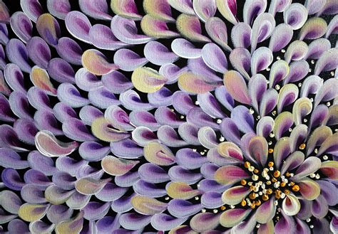 Purple Lavender Petals Abstract Flower Large Painting Art By Luiza Vizoli