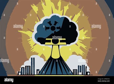 Nuclear Explosion Abstract Vector Illustration Stock Vector Image