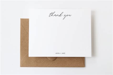 Personalized Thank You Note Cards Custom Wedding Stationery Etsy