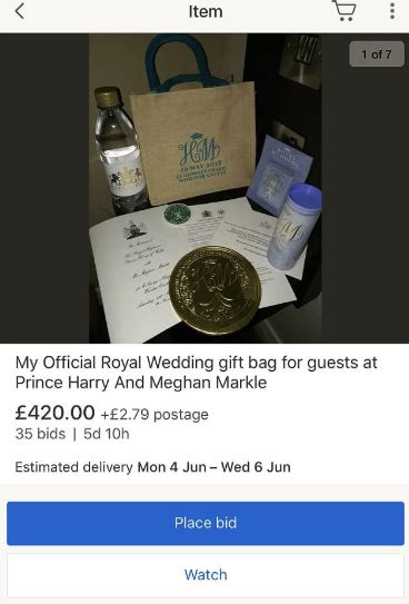 Royal Wedding Guests Caught Trying To Sell Their Royal Wedding T Bag On Ebay For £400 Just