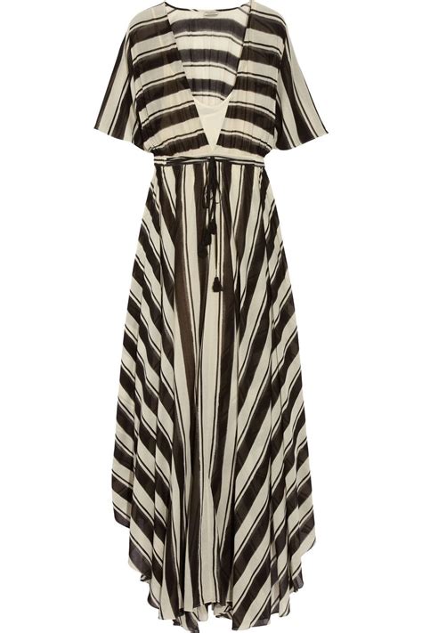 Discount By Malene Birger Striped Cotton Blend Voile Maxi Dress The Outnet Fashion Style