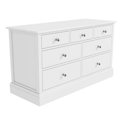 Harper White Solid Wood 43 Wide Chest Of Drawers Furniture123