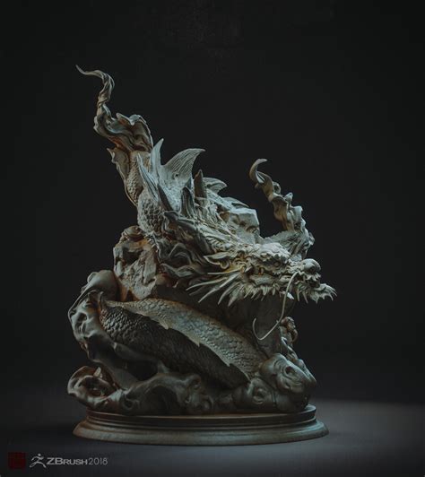 Zhelongs Art Chinese Dragon Statuezbrush2018beta Test