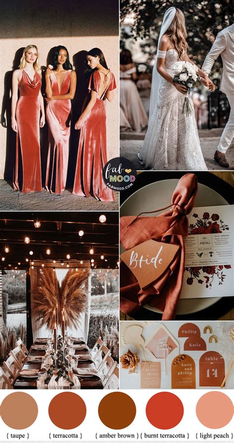 10 Fabulous Terracotta Wedding Color Combos Autumn Color Schemes