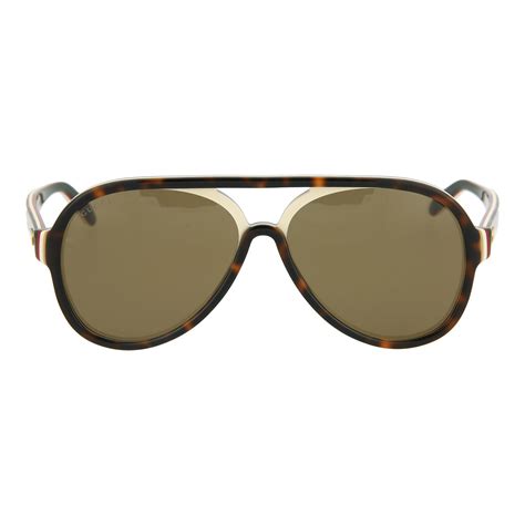 men s aviator sunglasses shiny dark havana gucci touch of modern