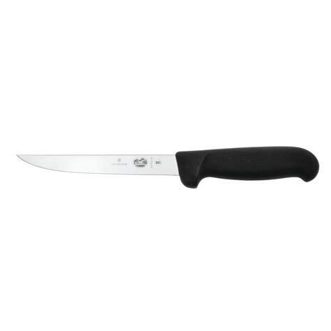 Hubert Stainless Steel Narrow Boning Knife With Black Santoprene Soft