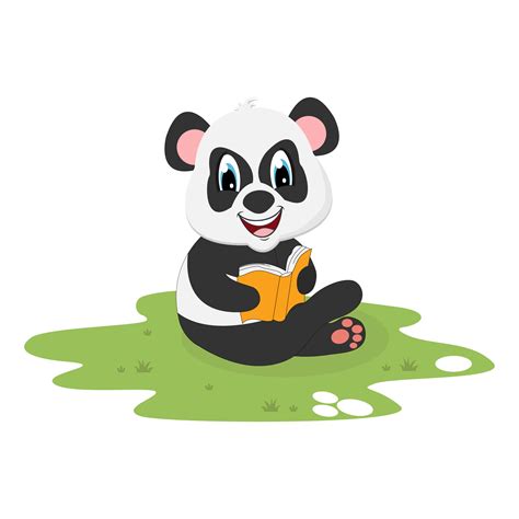 Panda Reading A Book By Curutdesign Thehungryjpeg