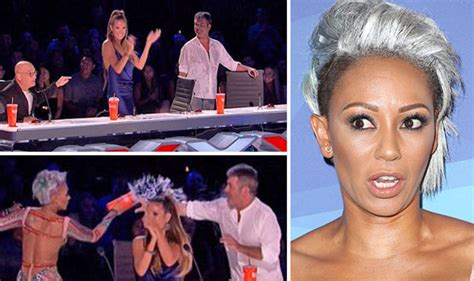 Americas Got Talent Mel B Throws Drink At Simon Cowell And Storms Off Amid Sex Life Jibe Tv
