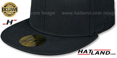 Hatland Hybrid E5 Blank Solid Black Fitted Hat