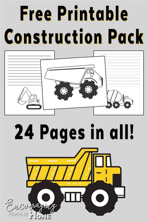 Tower crane for building works. Free Road Construction Printable: Handwriting, Notebooking ...
