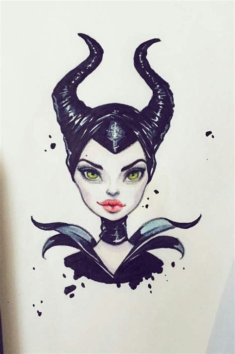 Maleficent By Lera Kiryakova Copic Drawings Art Drawings Arte Disney