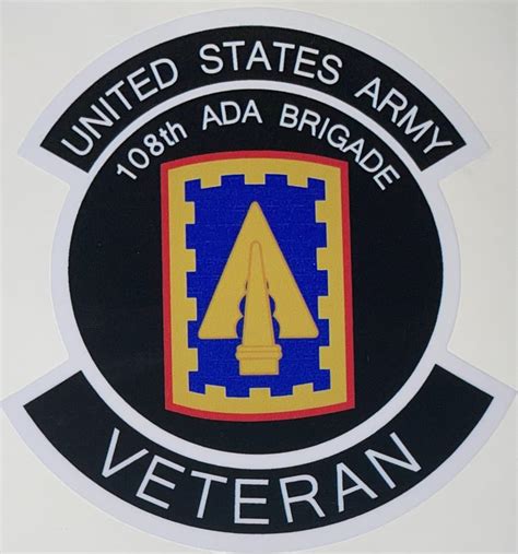 Us Army 108th Ada Air Defense Artillery Brigade Veteran Sticker Decal