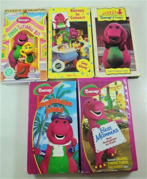 Barney vhs lot of 6 vintage barney and 1990's classic collection clamshell. Barney Dinosaur VHS Tapes Children Movies Lot of 5 Farm ...