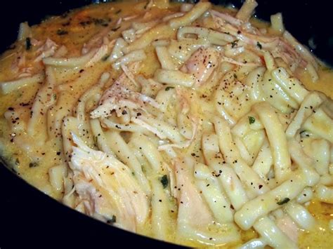 I couldn't find frozen noodles so i cooked thick amish homestyle. ~ Chicken & Noodles ~ Crock Pot Recipe | Just A Pinch Recipes