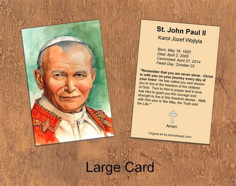 Printable Holy Card Saint John Paul Digital Holy Card Instant Download
