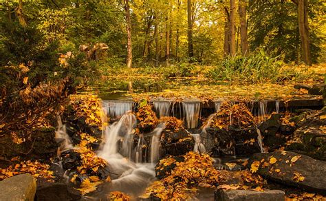 4k Free Download Fall Foliage Creek Waterfall Ultra Seasons