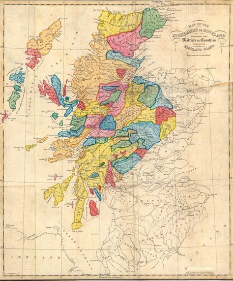 1822 Scottish Clan Map Map Old Maps Pictorial Maps