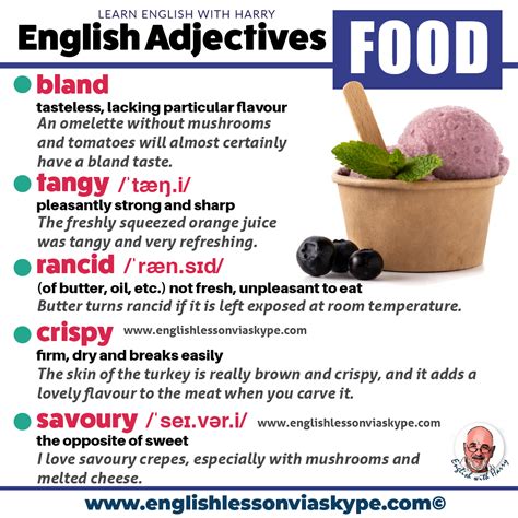 Adjectives To Describe Food In English • Advanced Vocabulary