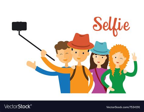 Group Of Friend Selfie Royalty Free Vector Image