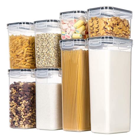 Buy Airtight Food Storage Containers Set With Lids 8 Pcs Plastic