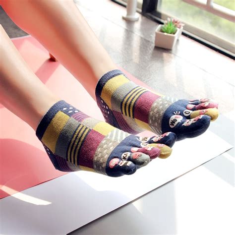 Five Finger Ladies Ankle Socks Five Fingers Cartoon Toe Socks 3 Pairs Cute Socks Aliexpress