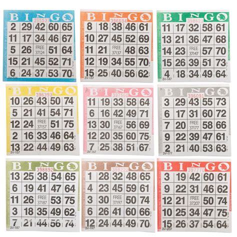 Bingo Paper Game Cards 1 Card 9 Sheets 100 Books Per Pack