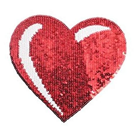 Red Heart Sequin Patch Mhy