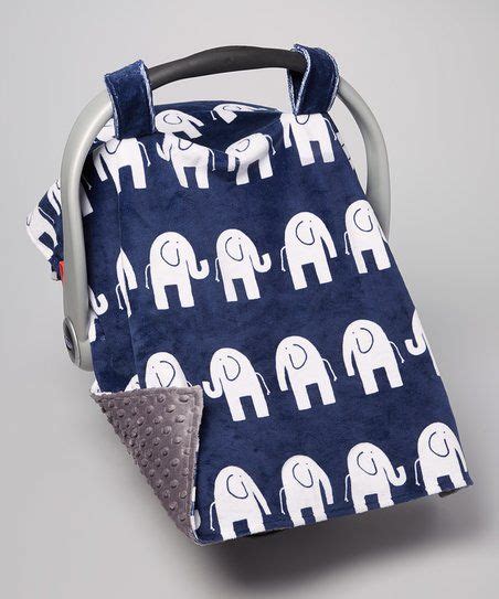 Lolly Gags Navy Elephant And Charcoal Reversable Car Seat Canopy Zulily