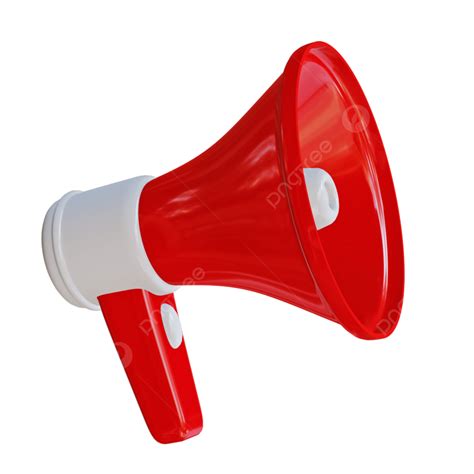 3d Realistic Red Portable Megaphone Speaker Announcement And Promotion