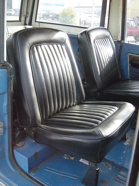 Black Front Bucket Seat Vinyl Upholstery 66 77 Ford Bronco