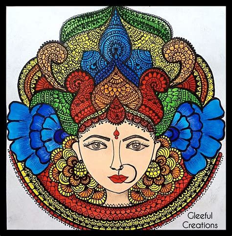 Durga Painting Art Painting Devi Durga Bee Art Mandala Art Art