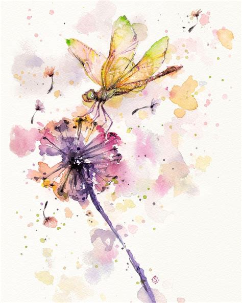 Dragonfly And Dandelion Sillier Than Sally Mcgaw Graphics Canvas
