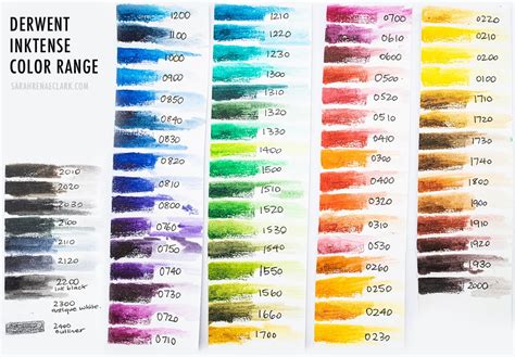 Derwent Inktense Color Range Sarah Renae Clark Coloring Book Artist