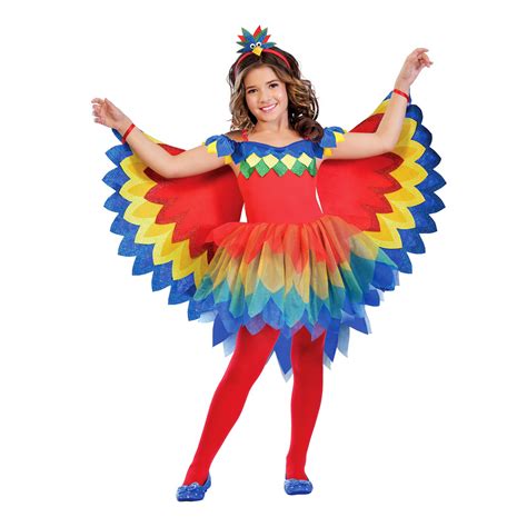 Kids Girls Rainbow Pretty Parrot Fairy Bird Animal Wild Fancy Dress