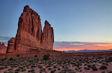 Courthouse Towers Arches National Park At Dawn Photograph By Kyle Lee