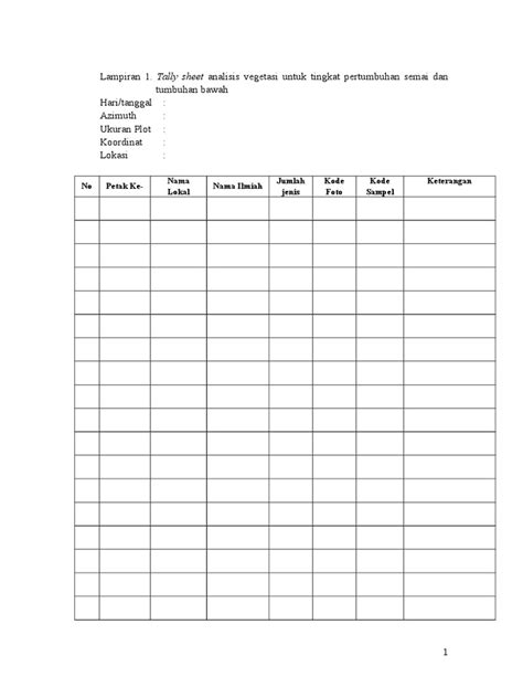 Tally Sheet Pdf