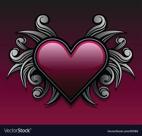 Gothic Heart Design Royalty Free Vector Image Vectorstock