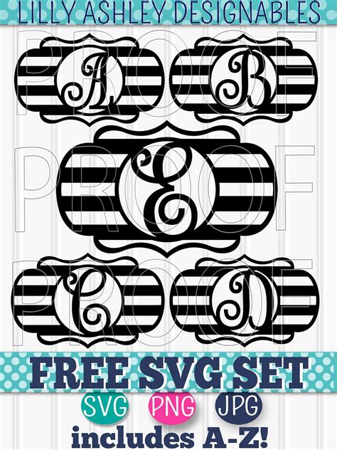 Free Monogram SVG Set of Letters
